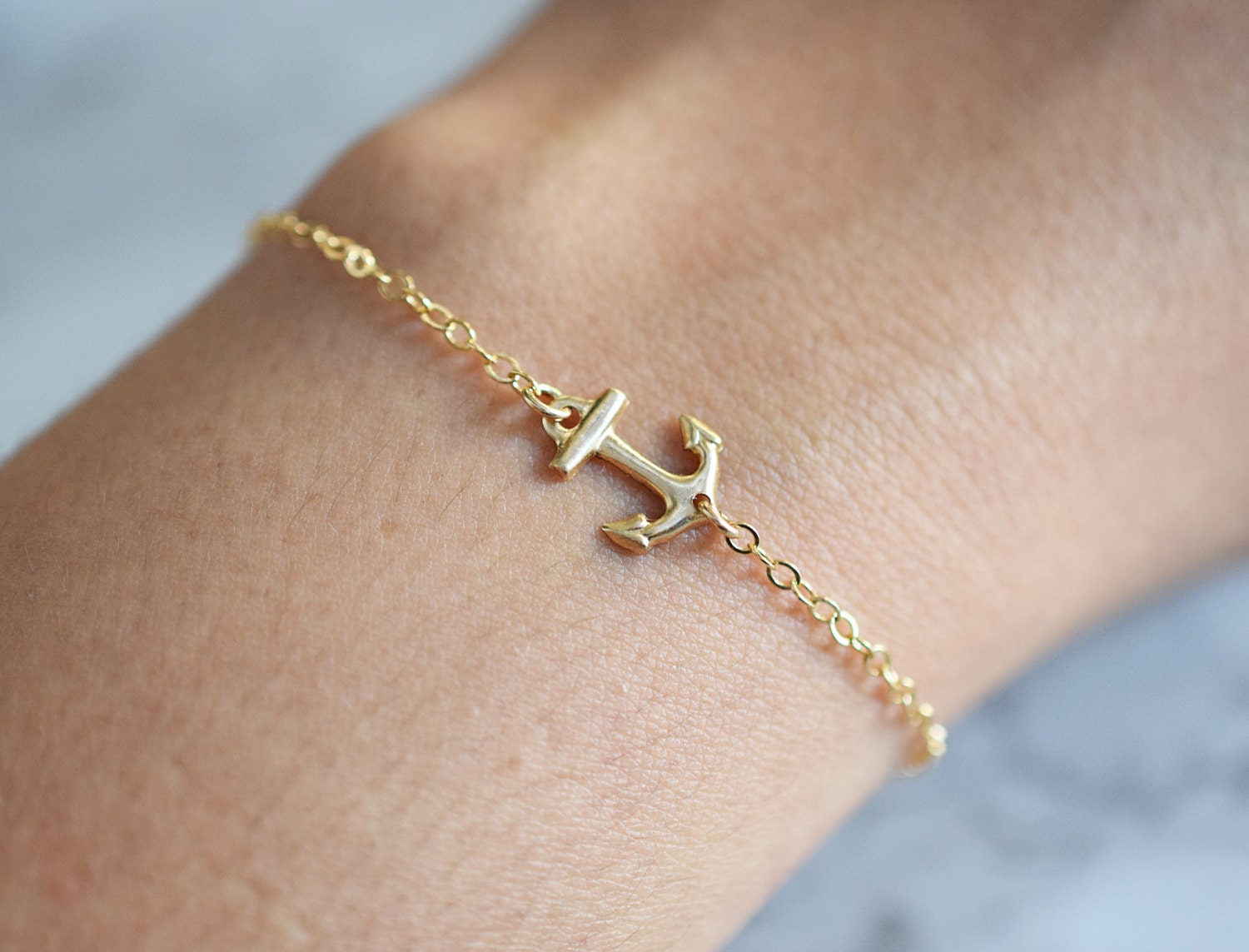 Gold Anchor Bracelet Anchor Jewelry Sideways Anchor