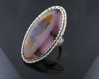 Moss Agate, Sterling Silver Ring