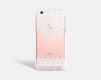 Lace iPhone Case Clear Lace iPhone 6S Plus Case Womens Accessories iPhone Case iPhone 6 Case Rubber Galaxy S7 Case Clear White Lace Note 5