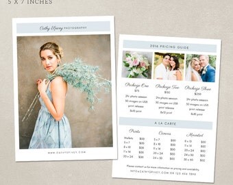 Photography Pricing Template - Pricing Guide MP010 - Photoshop template INSTANT DOWNLOAD