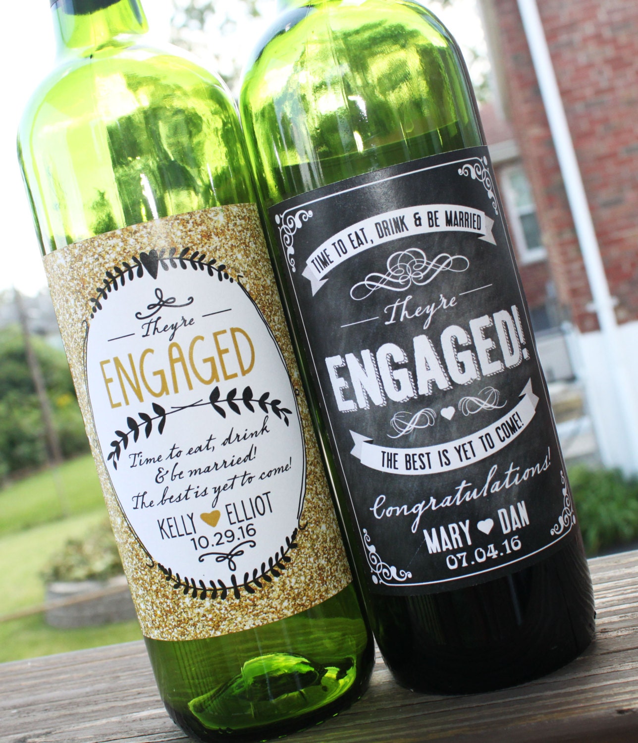 Personalized Engagement Wine Label // Newly Engaged Couple