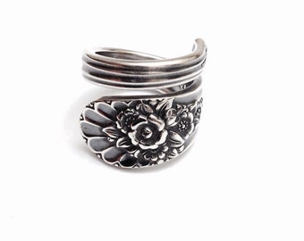 Vintage Silver Spoon Ring circa 1953 - Handmade Spoon Jewelry - Silverware Jewelry
