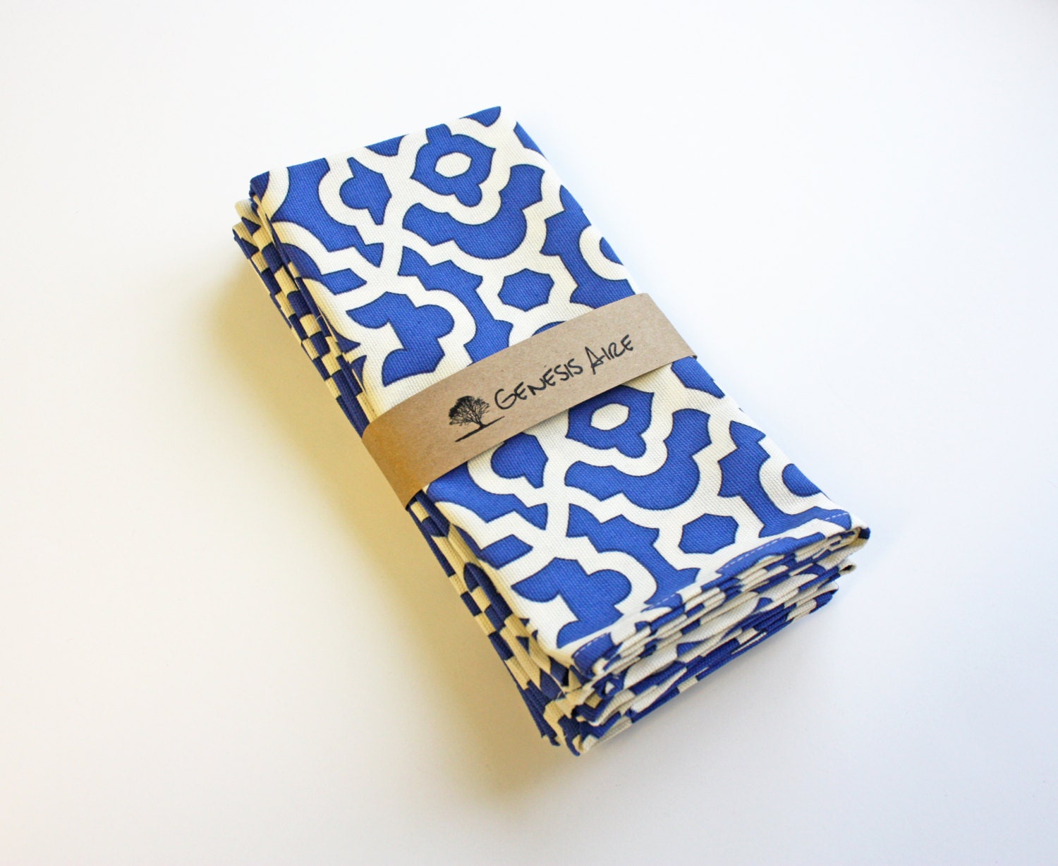 Blue Cloth Napkins // Set of 4 Royal Blue Cotton Dinner