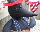 Primitive Crow Dolls-Uncle Sam Doll-Patriotic Americana Crow