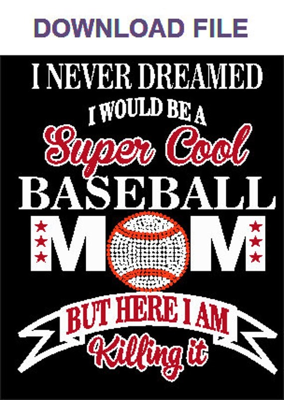 Download Super Cool Baseball Mom DOWNLOAD File Only .CDR .SVG
