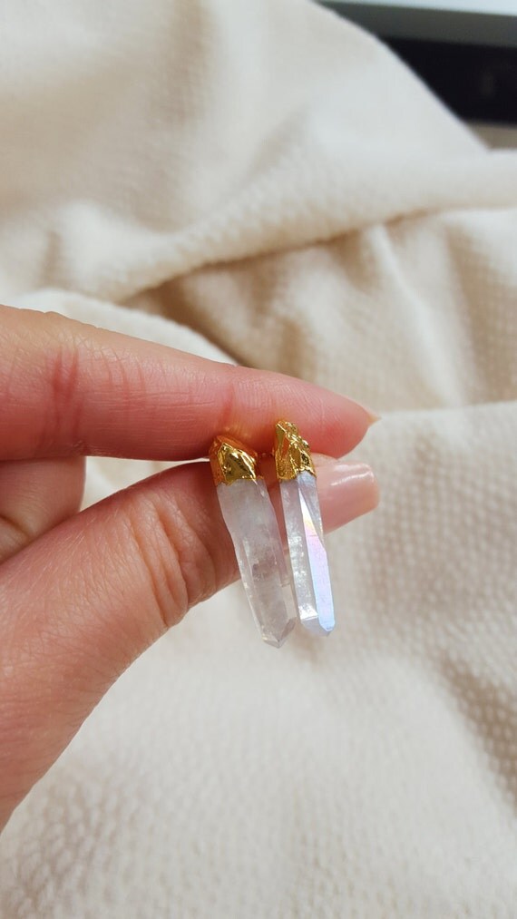 angel aura quartz earrings angel aura quartz earrings