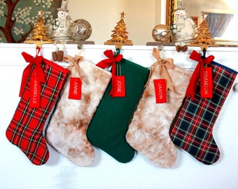 5 Family Christmas Stockings, Set of 5, custom stockings, Stockings for the family