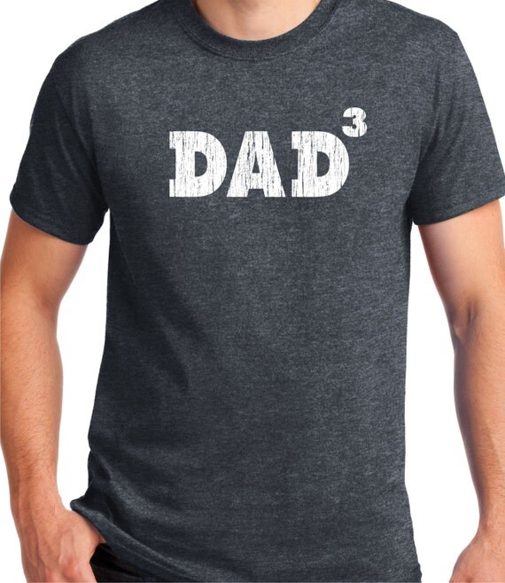 DAD 3 Father's Day gift Tshirt 3 Kids Tshirt for Dad