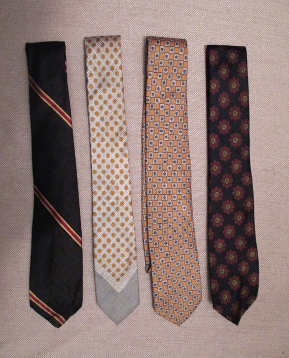 Men's Vintage SILK TIES 50s 60s Classic Skinny neckties
