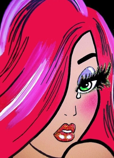 Jessica Rabbit Green Eyes Pinup Glitter Woman By Melipainting