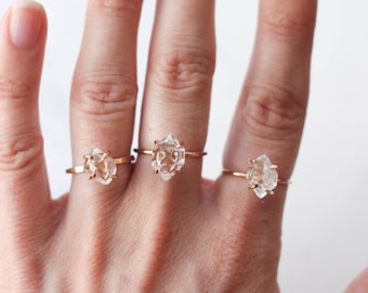 Herkimer Diamond Ring in Rose Gold