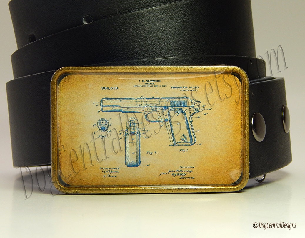 Belt Buckle Vintage Gun Patent Womens Mens Belt Buckles Gifts