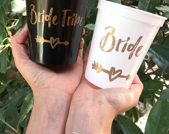 Bachelorette Gift Set | Bridesmaid Gift | Bachelorette Party Favor | Temporary Tattoos, Bride Tribe Cups, Bride Gift, Bachelorette Tattoo