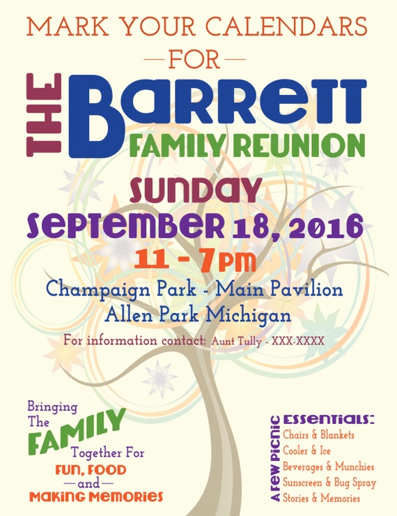 Family Reunion Flyer / Tree of Life by JMRCreativeDesign on Etsy