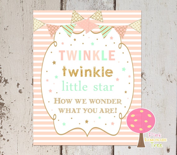 Gender Reveal Sign Twinkle Twinkle Little Star How We Wonder 6863