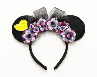 Ursula Mouse Ears Headband, Sea Witch Mouse Ears, Villain Mouse Ears, Flower Mouse Ears, LED Headband, Ursula Costume, Little Mermaid Ears