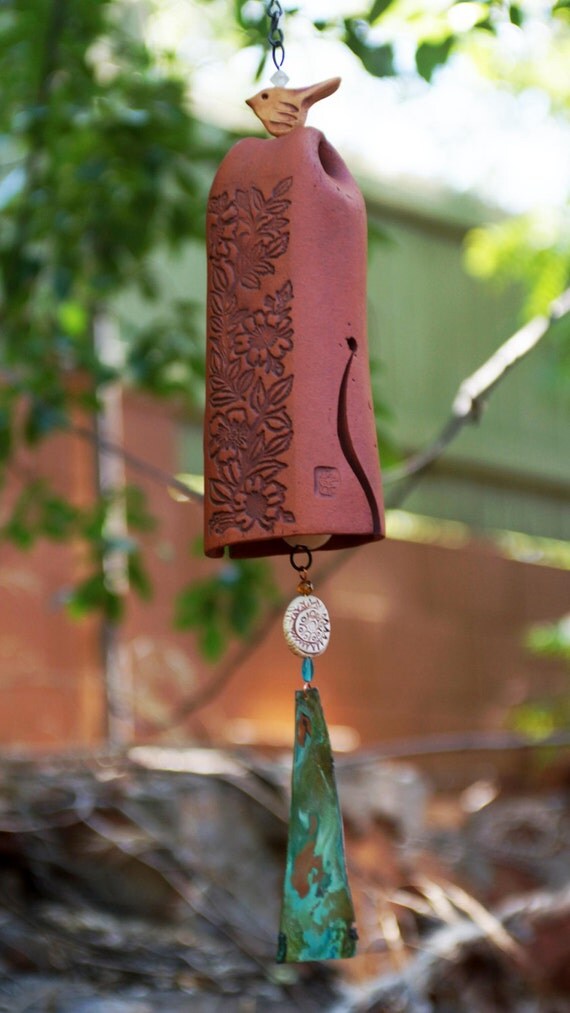 Unique Ceramic Wind Chime Garden Bell with by EarthWindStoneware