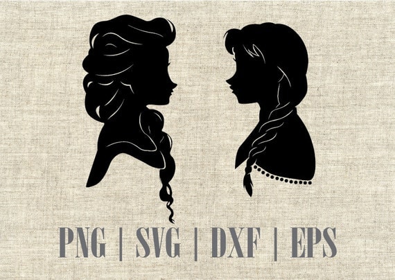 Frozen Sisters Elsa and Anna Disney Silhouette SVG Cut File