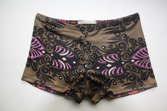 La Paz Silk Boyshort Panties Mexico Inspired Print in Olive