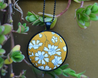 Necklace | Liberty Fabric Necklace | Liberty London | Pendant Necklace | Fabric Button Necklace