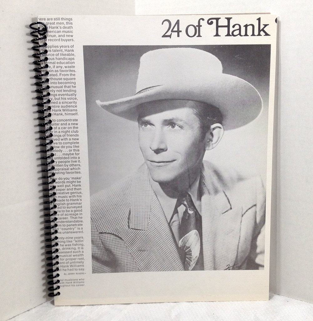 Hank Williams Sr Handmade Album Cover Notebook by retroregroove