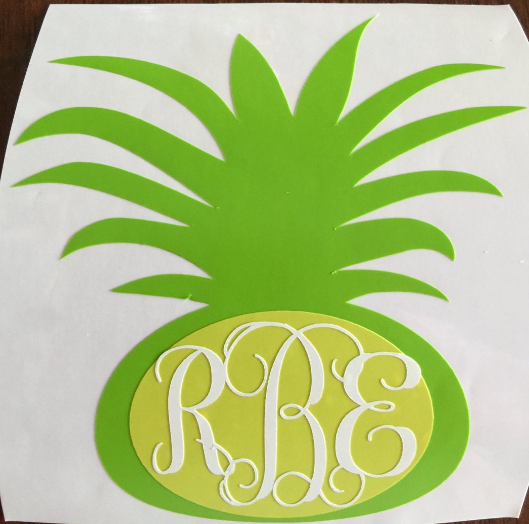 Pineapple Decal Pineapple Vinyl Monogram Car Decal Laptop