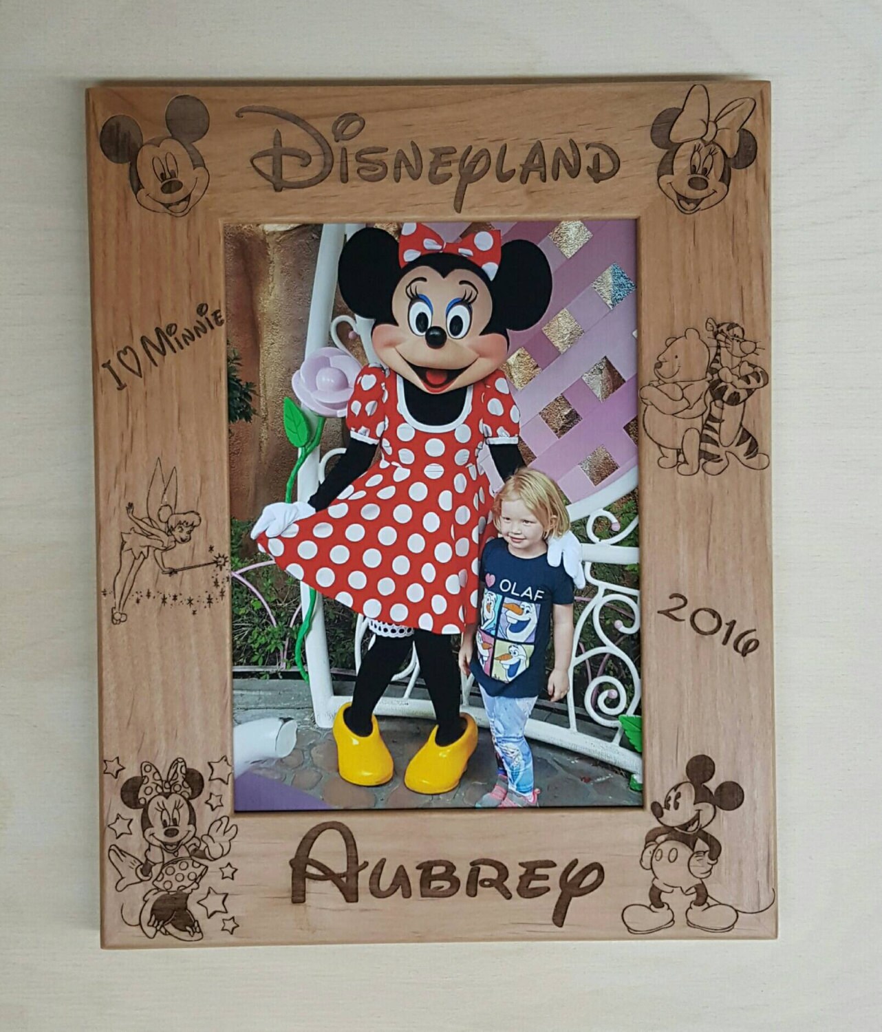 Picture Frame Disneyland Mickey and Minnie Mouse 5x7 Custom