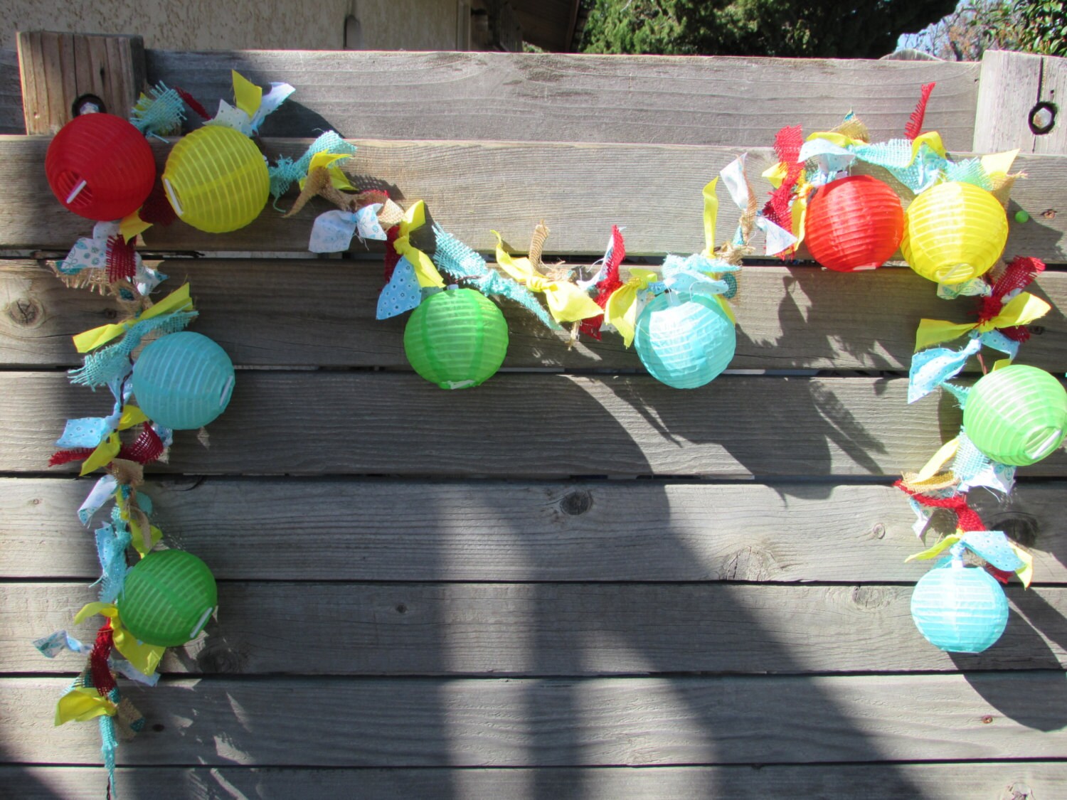 Summer Lighted Garland Lantern Lights Fabric Garland Lighted