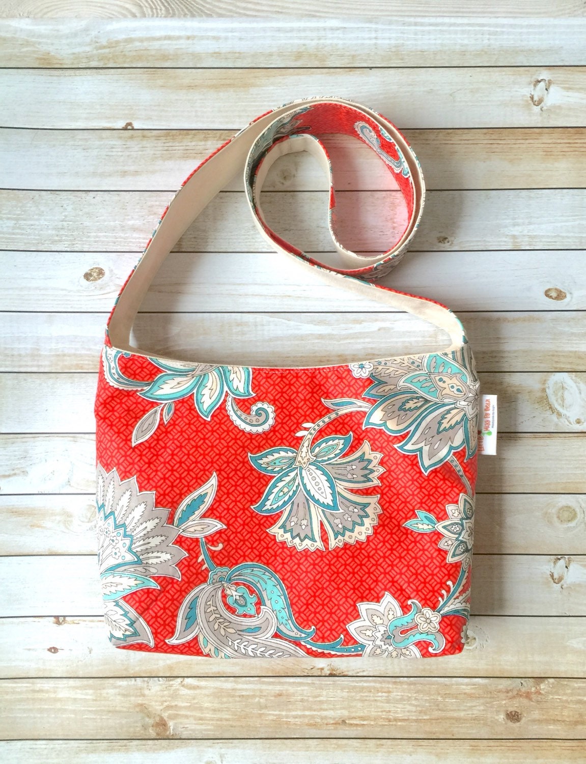 Pretty Coral Crossbody Bag Crossbody Purse Boho Crossbody