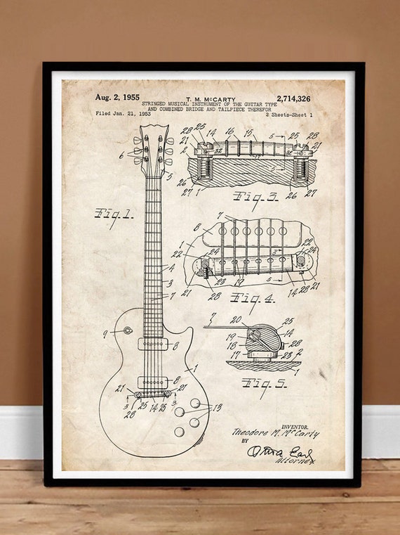 Les Paul Guitar Poster 18x24 1955 Gibson by StevesPosterStore