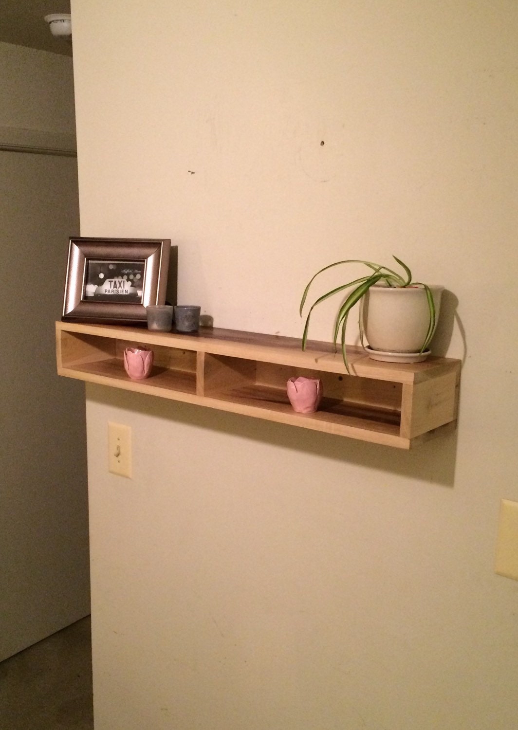 Floating Shelf with divider wood shelf rustic home decor
