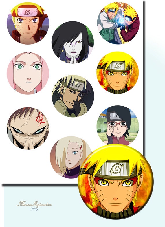 naruto 25 inch circles set of 9 digital collage sheet
