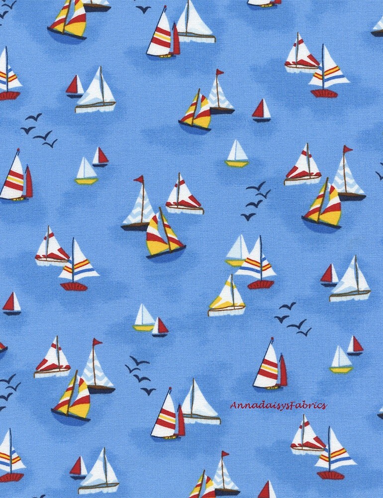 sailboat fabric timeless treasures mini marina gail c4638