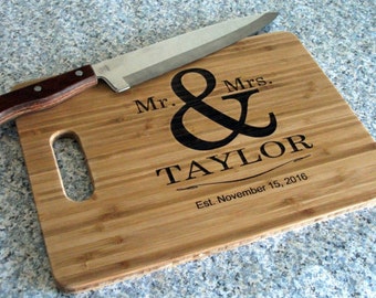Personalized Cutting Board Wedding Gift Cutting Board Mr. & Mrs. Cutting Board Anniversary Gift Bridal Shower Trending Gift for Weddings