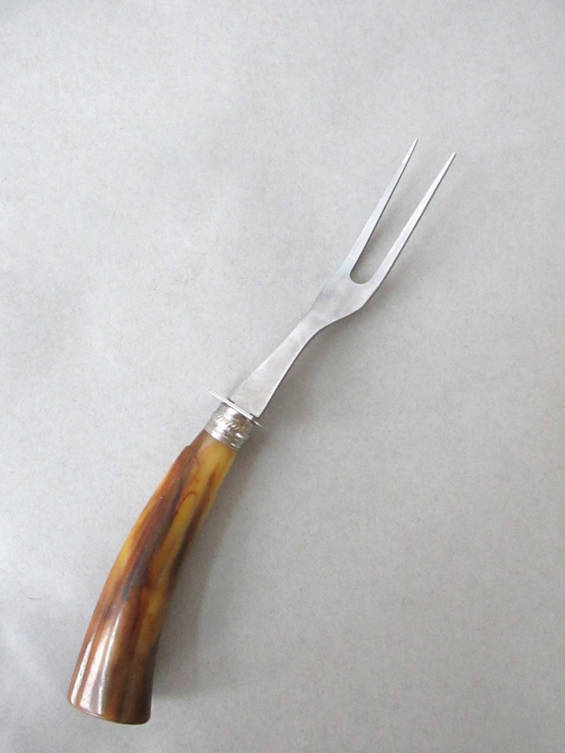 Vintage Bakelite Meat Fork brown bakelite serving fork
