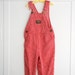 3T: Red Classic Striped Romper, Vintage Overalls by Oshkosh B'Gosh