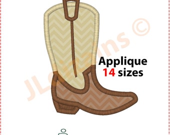 Cowboy Boot Applique Design. Cowboy boot embroidery design. Embroidery design cowboy Applique boot Cowboy applique Machine embroidery design