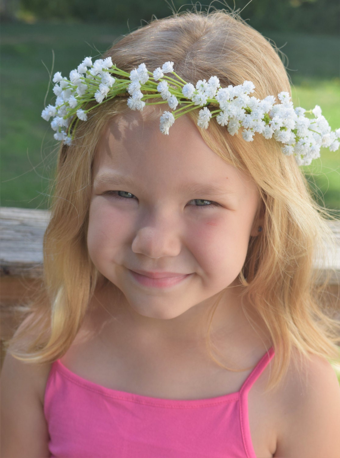 White flower crown.Little girl flower crown.Flower