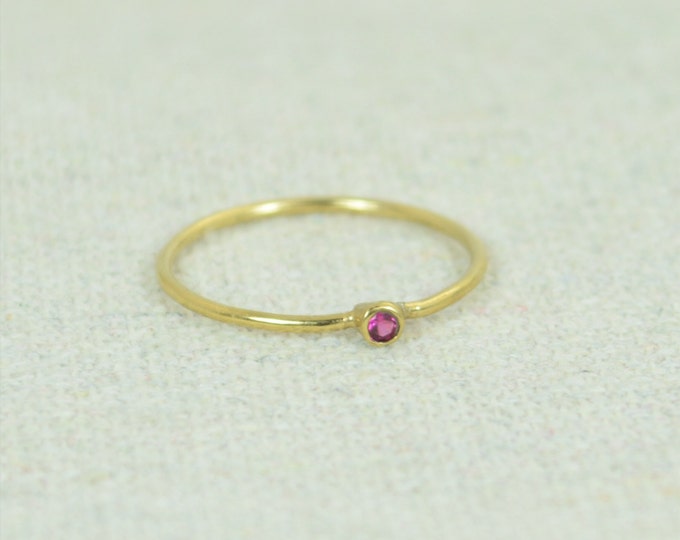 Tiny Ruby Ring, Ruby Stacking Ring, Gold Filled Ruby Ring, Ruby Mothers Ring, July Birthstone, Ruby Ring, Dainty Ruby, Dainty Gold Ring