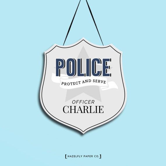 Kids Police Printable Officer Badge EDITABLE Instant