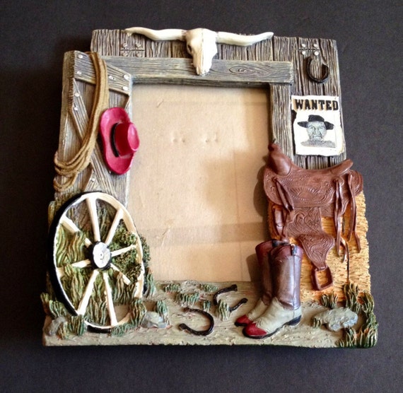 New Vintage Western picture frame 3x5 by TisforTantrum on Etsy