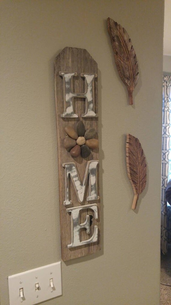 Reclaimed Wood Sign Home Sign With A Rock By Csquaredcustoms 4520