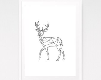 Geometric deer | Etsy