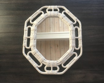 Vintage Faux Bamboo Acrylic Mirror Palm Beach Regency