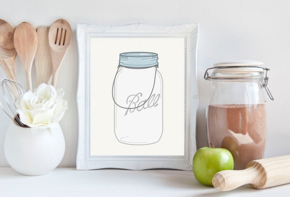 Farmhouse Mason Jar Home Decor Wall Art Print by TheHappyPioneer