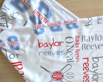 Baseball Baby Gift Baseball Baby Shower Personalized Baby Blanket Baseball Baby Boy Baby Name Blanket Swaddle Blanket Receiving Blanket