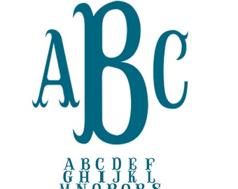 FishHook svg Font Monogram SVG DXF EPS Png, Initial Monogram, single letter, fancy monogram files, svg cutting files for Cricut Shilhouette