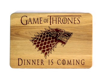Game of Thrones Cutting Board House Stark Games of Thrones Engraved Personalized Birthday Gift for him Gift for Dad Father's Day Gift