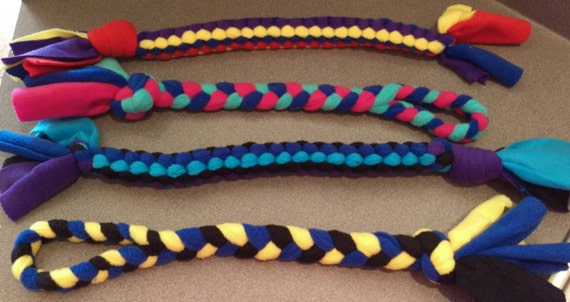 Braided Fleece Dog Tug Toys Handmade / Colorful / by JustDuckyTugs