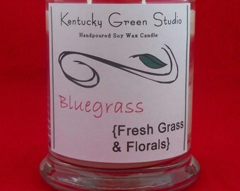Handpoured Soy Wax Container Candle--Bluegrass